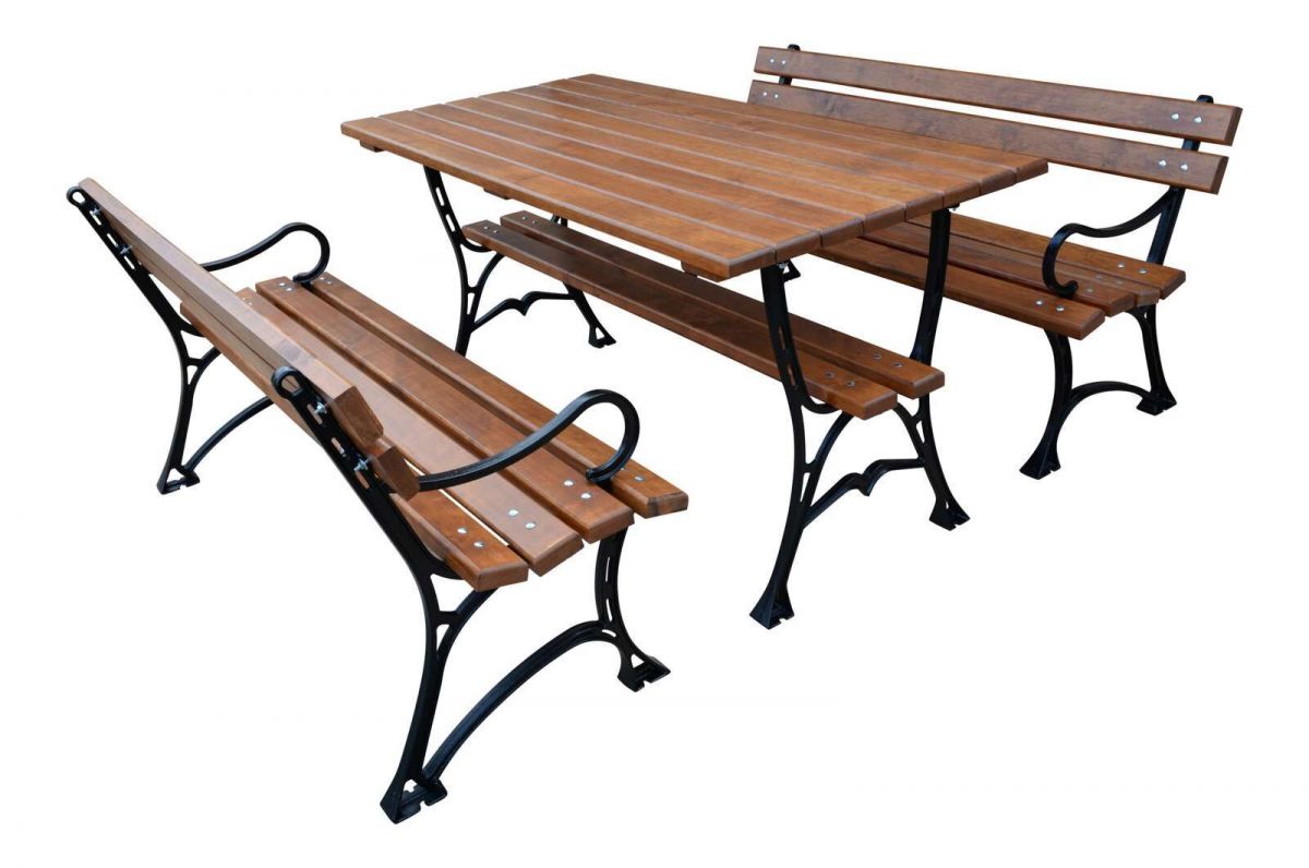 Zahradní posezení litinové lavice + stůl FPR 150 RB Garden - vše pro venkovní posezení na zahradě a na terase