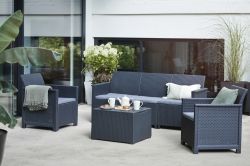 EMMA 3 seaters sofa set - grafit Keter - vše pro venkovní posezení na zahradě a na terase