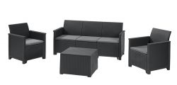 EMMA 3 seaters sofa set - grafit Keter - vše pro venkovní posezení na zahradě a na terase