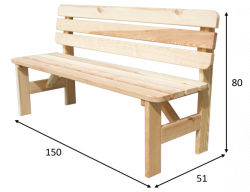 VIKING lavice - 150 cm Rojaplast - vše pro venkovní posezení na zahradě a na terase