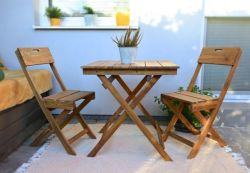 FILAX bistro set dřevěný Rojaplast - vše pro venkovní posezení na zahradě a na terase